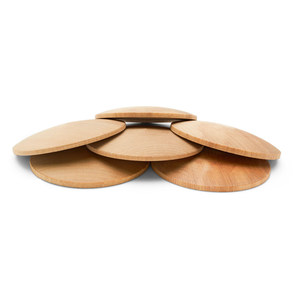 Domed Wooden Discs Pack of 5, 2-7/8 Inch Unfinished Round Wood Domed Circle  Discs for Crafting & Open-Ended Play, by Woodpeckers 